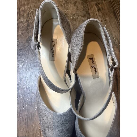 Paul Green Nicki Mary Jane Pump Heels Shoes Womens Size 4.5 US Gold Leather - Picture 5 of 7